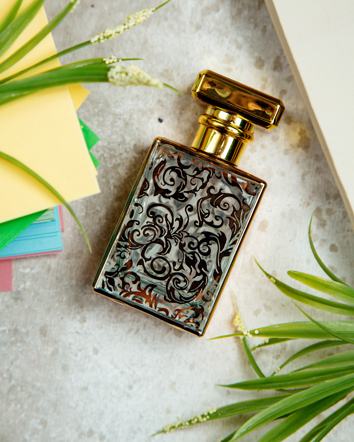 Bottle of Perfume on the Table